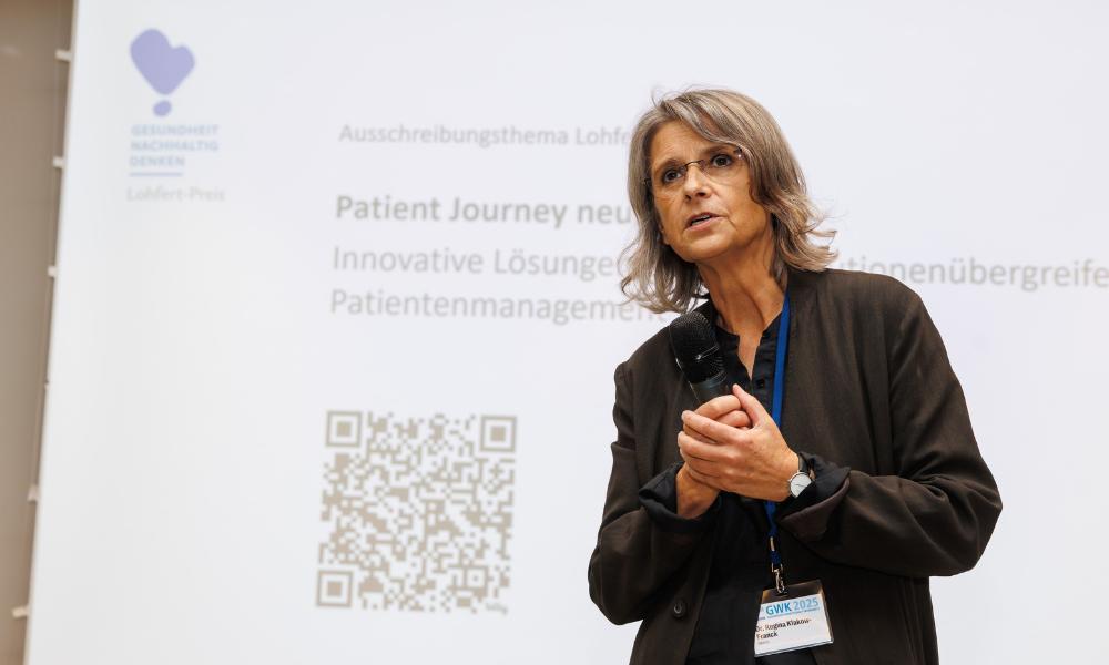 Schirmherrin des Lohfert-Preises, Dr. Regina Klakow-Franck, ehem. unparteiisches Mitglied des G-BA